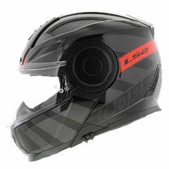 CASCO LS2 902 REBATIBLE SCOPE HAMR NEGRO / ROJO - comprar online