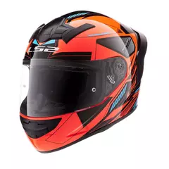 CASCO LS2 352 ROOKIE BETA HV NARANJA NEGRO CON SPOILER - comprar online
