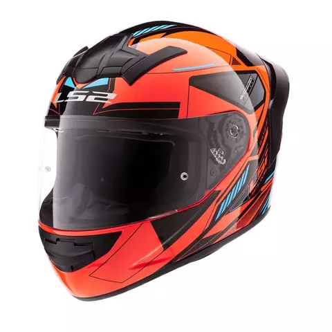CASCO LS2 352 ROOKIE BETA HV NARANJA NEGRO CON SPOILER - comprar online