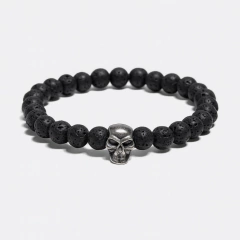 Pulseira Pedra Vulcânica Skull - comprar online