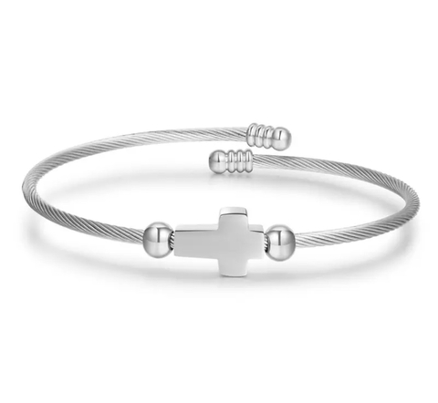 Bracelete Zap Cruz Aço - comprar online