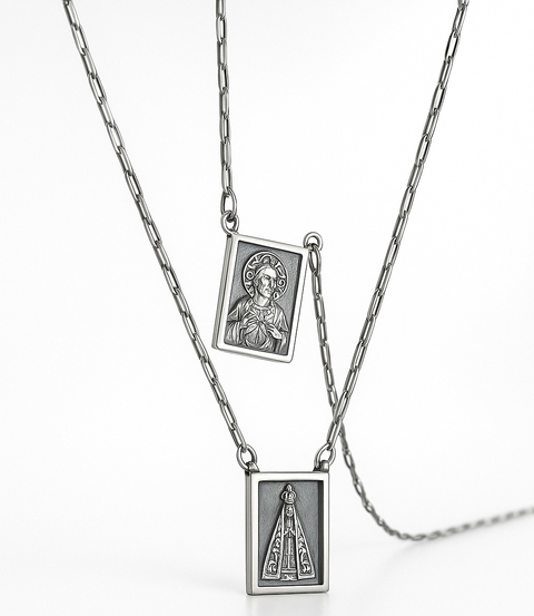 Escapulário Nossa Senhora Prata - comprar online