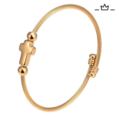 Bracelete Zap Cruz Dourado - DOM ACCESSORI