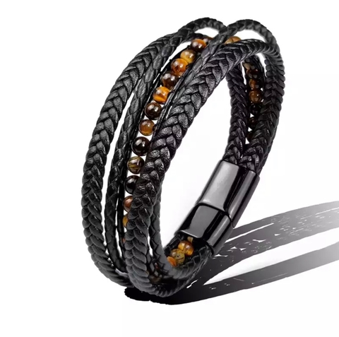 Pulseira David Olho de Tigre Preta - comprar online