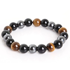 Pulseira Equilibrio - Olho de Tigre,Hematita e Onix