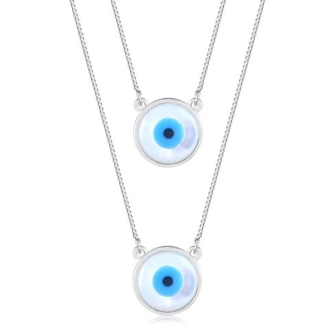 Escapulário Prata Olho Grego - comprar online