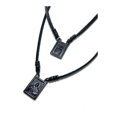 Escapulário Couro Preto Fosco