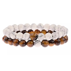 Pulseira Parceiros Howlita e Olho de Tigre