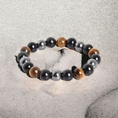 Pulseira Equilibrio - Olho de Tigre,Hematita e Onix - comprar online