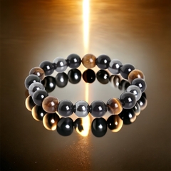 Pulseira Equilibrio - Olho de Tigre,Hematita e Onix - loja online