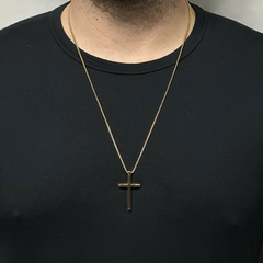 Colar Redentor Aço Dourado na internet