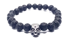 Pulseira Pedra Vulcânica Skull - loja online