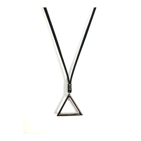 Colar Triangle Couro