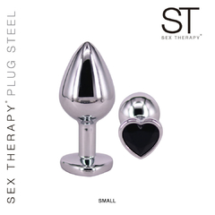 SEX THERAPY - STEEL BLACK HEART SMALL - Caramelo Dulce SexShop