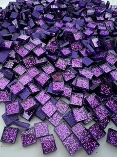 Venecitas de vidrio glitter 1cm x 1cm - tienda online