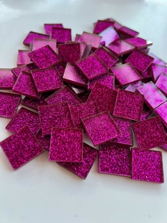 Imagen de Venecitas de vidrio glitter 2cm x 2cm
