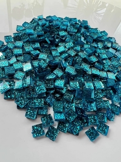 Venecitas de vidrio glitter 1cm x 1cm