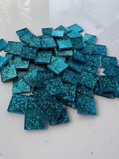 Venecitas de vidrio glitter 2cm x 2cm - comprar online