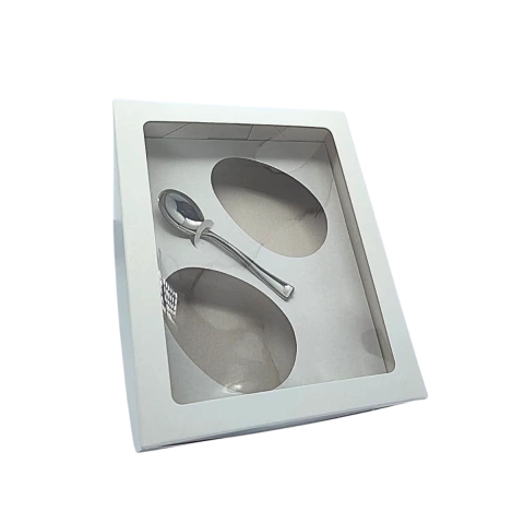 CAIXA PARA OVO DE PASCOA BRANCA 19X15X6 100/150 10 UNI LOJA