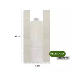 SACOLA PLASTICA RECICLADA BRANCA 45X60 1 KG - comprar online