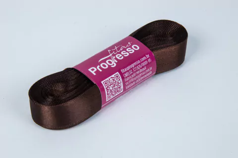 FITA CETIM SIMPLES CF003 15 mm COR 340 MARROM CAFE Peca 10 metros