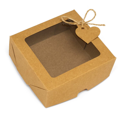 Caixa Kraft 10x10x4,5 com visor - 40 Unidades - comprar online