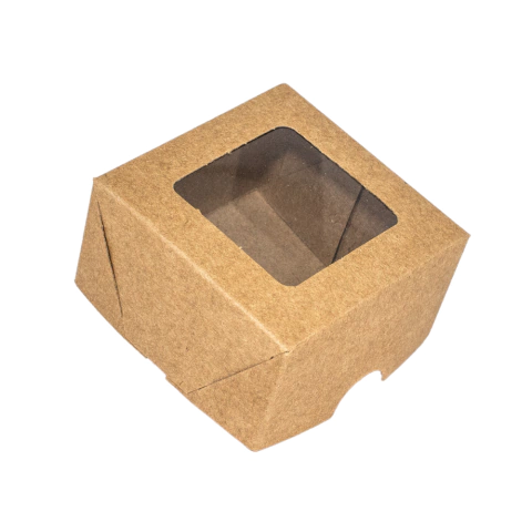 Caixa Kraft 7x7x4 com visor - 60 Unidades