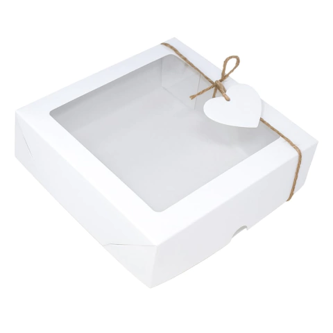 Caixa Para Presente Branca Visor 12X12X4 Tampa E Fundo 80 U - comprar online