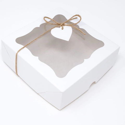 Caixa Clássica Branca 15x15x4 com visor - 60 Unidades - comprar online