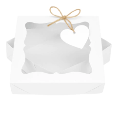 Caixa Clássica Branca 15x15x4 com visor - 80 Unidades na internet