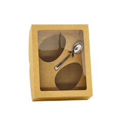 Caixa Para 2 Ovos De Colher 100/150g Kraft 19x15x6 - 80 Unidades na internet