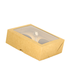 Caixa Para 2 Ovos De Colher 100/150g Kraft 19x15x6 - 80 Unidades - Salvo Embalagens
