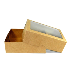 Caixa Kraft 19x15x6 com visor - 60 unidades na internet