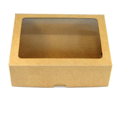 Caixa Kraft 19x15x6 com visor - 60 unidades - Salvo Embalagens