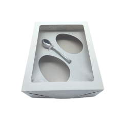 CAIXA PARA OVO DE PASCOA BRANCA 19X15X6 100/150 10 UNI LOJA - loja online