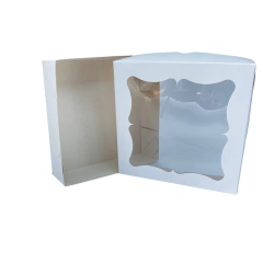Caixa Clássica Branca 20x20x6 com visor - 40 unidades - Salvo Embalagens