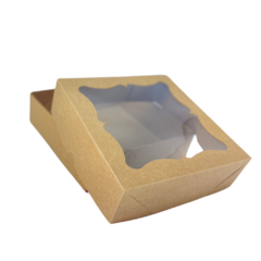 Caixa Clássica Kraft 20x20x6 com visor - 80 unidades na internet