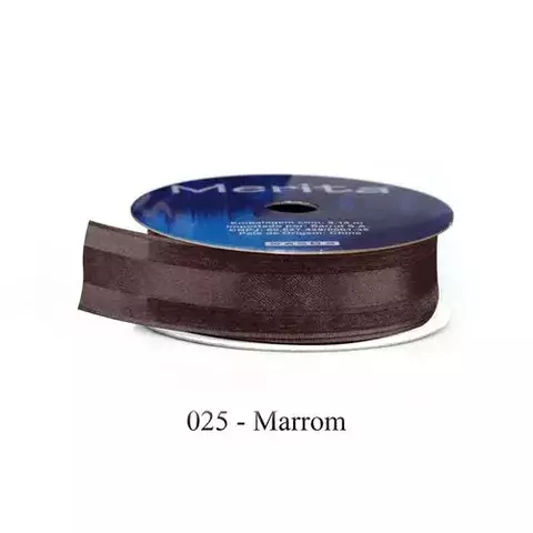 FOC-1051/23MM FITA ORGANZA MERITA 9,14M - -   - A025 - MARROM