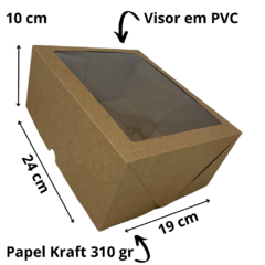 Caixa Kraft 24x19x10 com visor - 5 Unidades - comprar online