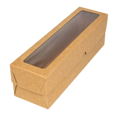 Caixa Kraft 25x7x7 com visor - 60 unidades - comprar online