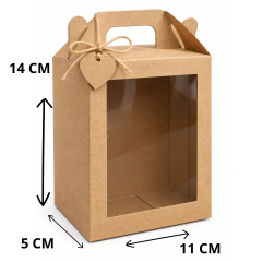 Caixa Maleta lembrancinha kraft c/visor 11x5x14 20 un na internet
