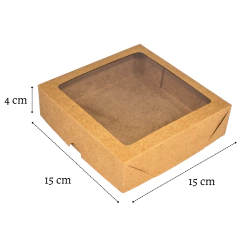 Caixa Kraft 15x15x4 com visor - 40 unidades na internet