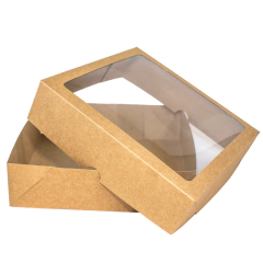 Caixa Kraft 25x25x6,5 com visor - 40 unidades - loja online