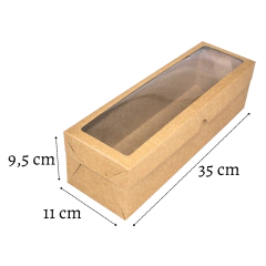 Imagem do Caixa Kraft 35x11x9,5 com visor - 60 unidades
