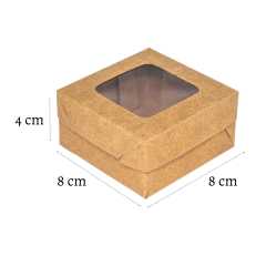 Caixa Kraft 8x8x4 com visor - 60 Unidades na internet