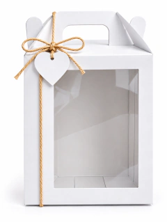 10 un Caixa Maleta lembrancinha Branca 11x5x14 Visor - comprar online