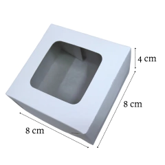 Caixa Branca 8x8x4 com visor - 60 Unidades - comprar online