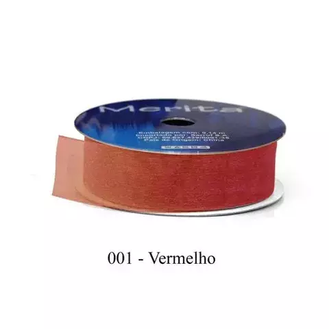 FO-1017/23MM FITA ORGANZA MERITA 9,14M - -   - A001 - VERMELHO
