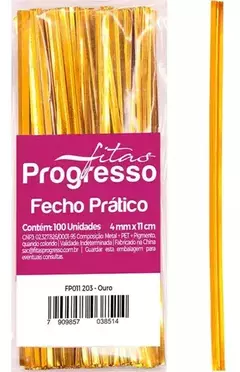 FECHO PRATICO FP011 11 cm COR 203 OURO BIG BAG 100 Unidades