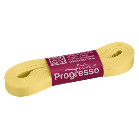 FITA CETIM SIMPLES CF002 10 mm COR 2052 AMARELO CLARO Peca 10 metros